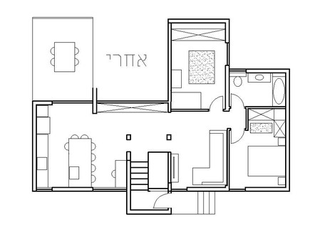 בית במושב, עיצוב גל ברק, תוכנית אדריכלית אחרי (שרטוט: גל ברק)