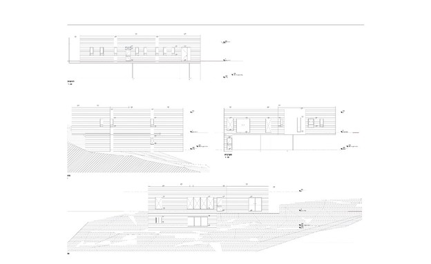 בית במושב, עיצוב מרב שדה, תוכנית אדריכלית חזיתות (שרטוט: מרב שדה)