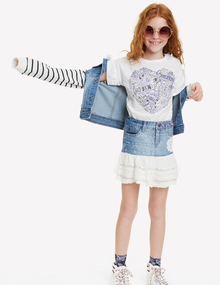 DESIGUAL KIDS, קמפיין אביב-קיץ 2019, חצאית 140 חולצה 70 (צילום: יחצ חול)