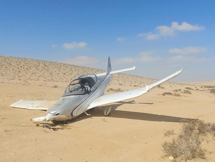 מטוס קל שביצע נחיתת חירום בנגב (צילום: קבוצת 