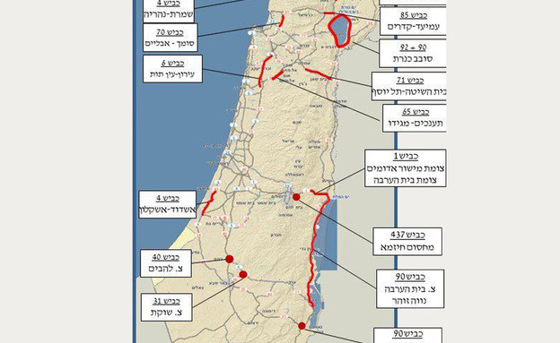 מפת צפי עומסי תנועה בחג (אינפוגרפיקה: אגף התנועה משטרת ישראל)