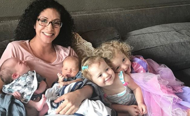ג'סיקה פרטס וארבעת הילדים של שרון ולייק (צילום: instagram)
