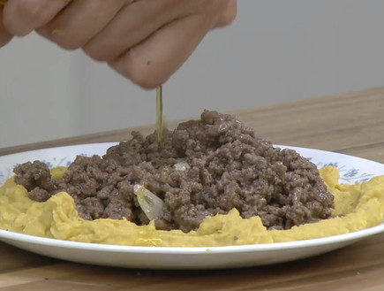 פאבה דלעת ערמונים ובשר טחון (וידאו AVI: מבשלים עם קשת - רותי רוסו)