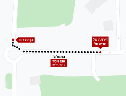 המסולול שאותו לפי החשד עבר מקסים טל, החשוד ברצח אשתו (עיבוד: google maps)