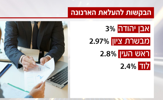 עליה במחירי הארנונה