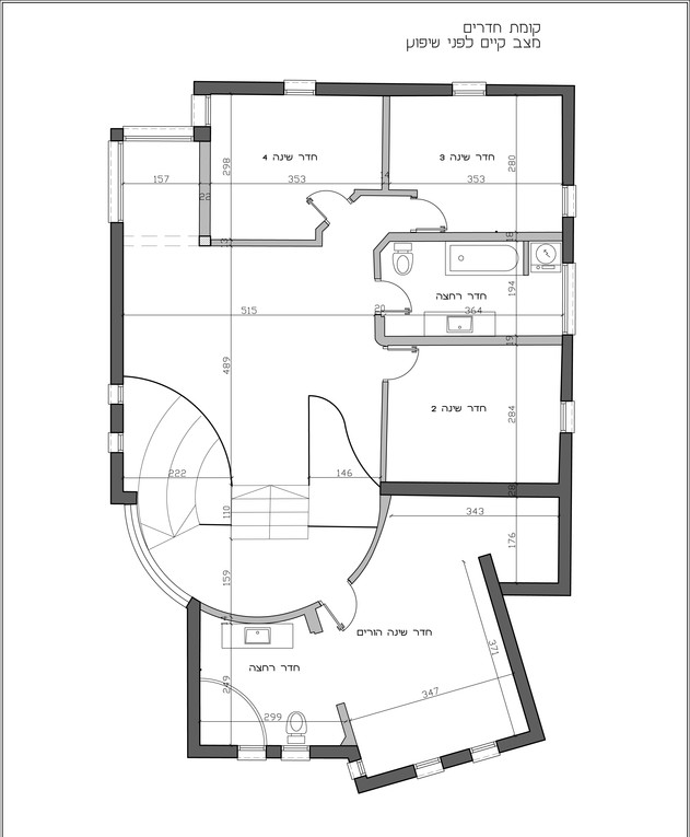 בית במרכז, ג, עיצוב אודליה ברזילי, קומה עליונה, תוכנית אחרי שיפוץ