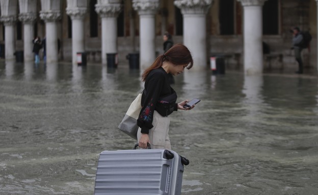 הצפות בונציה (צילום: Luca Bruno, ap)