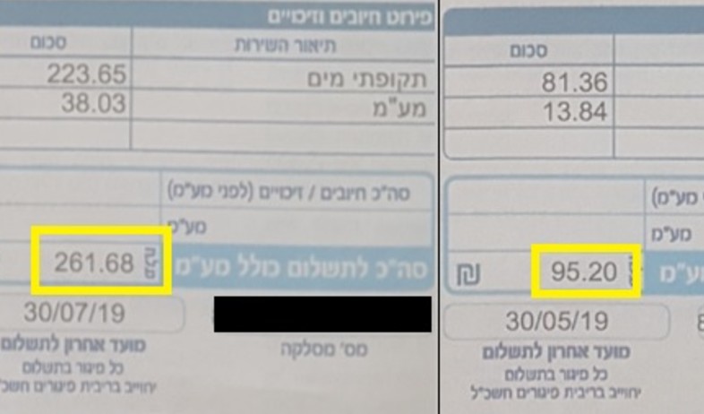 חיובים מופרזים ביקנעם (צילום: פרטי)