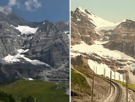 היעלמות הקרחונים בהרי האלפים בשווייץ (צילום: רויטרס)