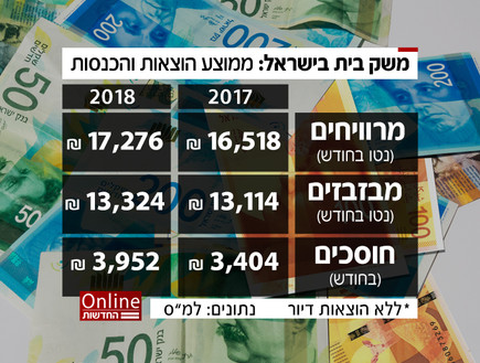 הוצאות והכנסות של משק בית בישראל (צילום: החדשות 12, החדשות12)