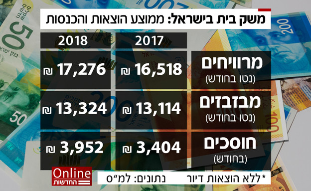 הוצאות והכנסות של משק בית בישראל (צילום: החדשות 12, החדשות12)
