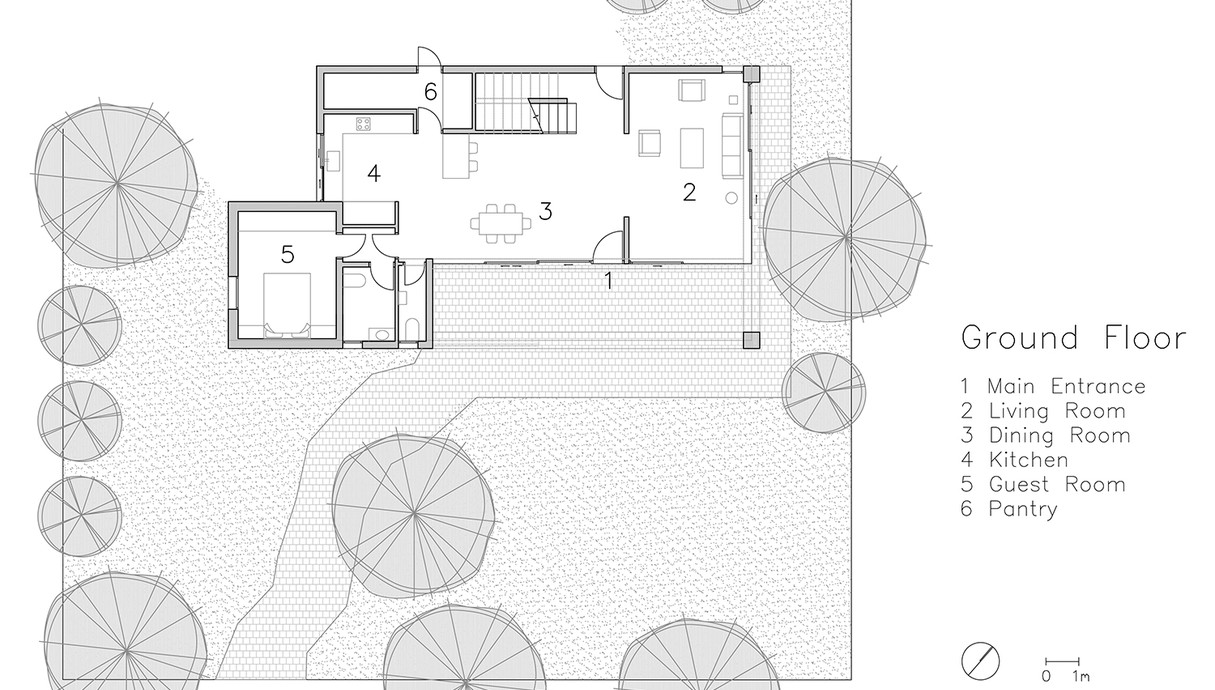 גולני אדריכלים, בית בגליל, תוכנית אדריכלית קומת קרקע - 3
