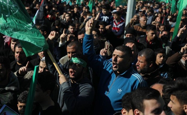 מפגן תמיכה בחמאס בעזה (צילום: מג'די פתחי, TPS)