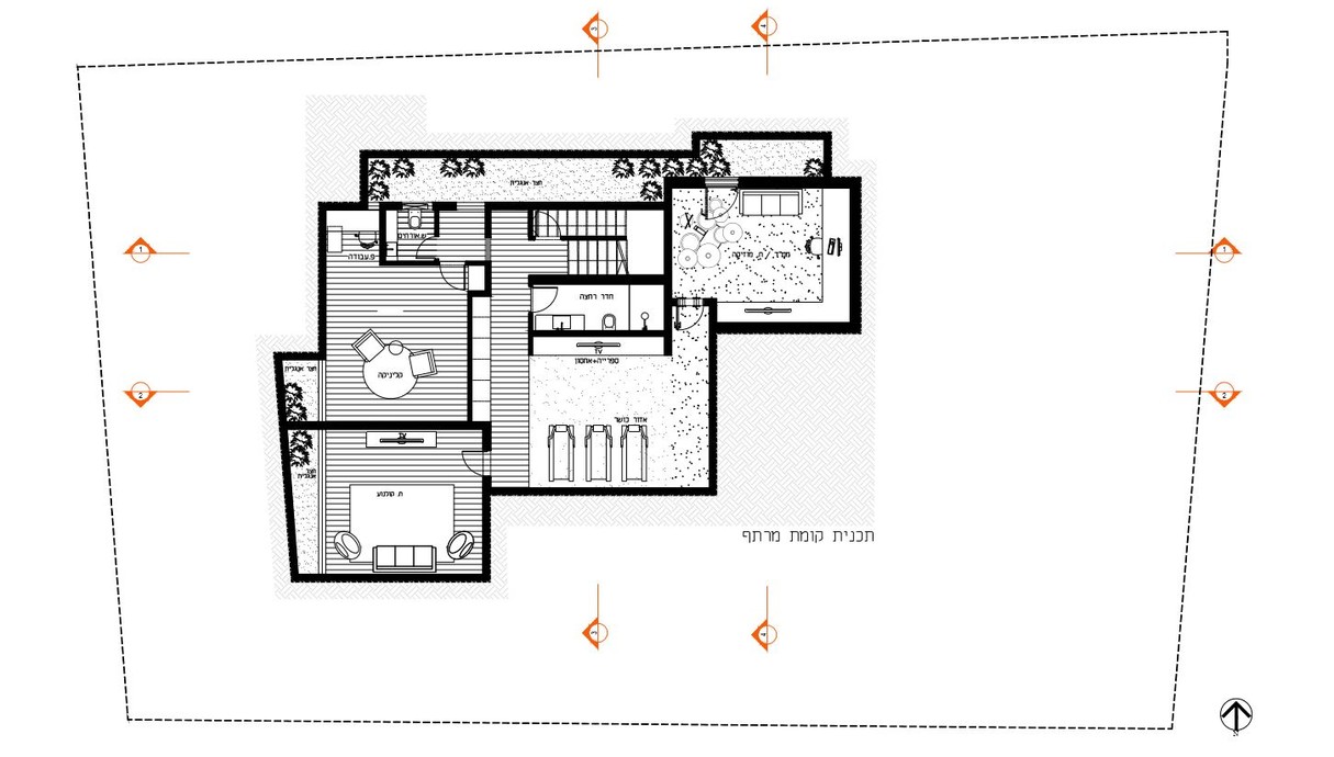 בית במרכז, עיצוב יעקבס-יניב אדריכלים, תוכנית אדריכלית מרתף