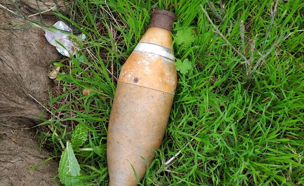 פצצה התגלתה ביער (צילום: אייל זרחי)