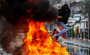 הפרת סדר בחברון (צילום: וויסאם השלמון, פלאש/90 )