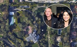ג'ף בזוס קנה את הבית הכי יקר בלוס אנג'לס (צילום: נכס: צילום מסך גוגל מפס, בזוס וסנצ'ז: Stefanie Keenan / Contributor /Getty Images)