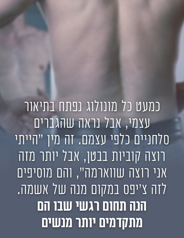 ליד מונולוגים של גברים (צילום: צילום מסך מתוך ווטסאפ)