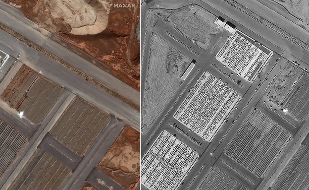 תמונות לוויין קברים המוניים באיראן (צילום: Maxar Technologies)