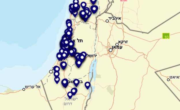 מפת חולי הקורונה בישראל (צילום: משרד הבריאות)