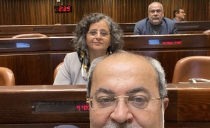 אחמד טיבי, עאידה תומא סלימאן ואוסאמה סעדי (צילום: מתוך עמוד הטוויטר של אחמד טיבי)