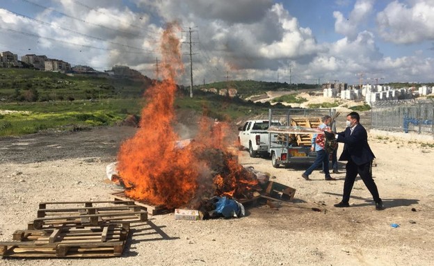 שריפת החמץ המרכזית בבית שמש (צילום: דוברות עיריית בית שמש)