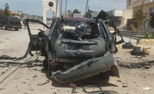 כלי רכב של חיזבאללה שהופצץ בגבול לבנון-סוריה