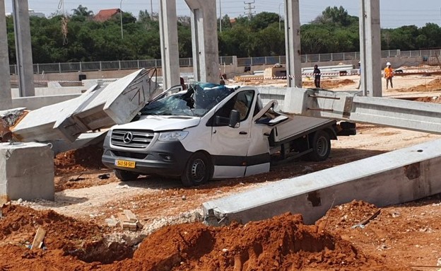 זירת התאונה באתר הבנייה בראשל"צ‎