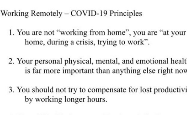 הנחיות העבודה מהבית שקיבל עובד קנדי (צילום: Mark Richardson, צילום מסך)