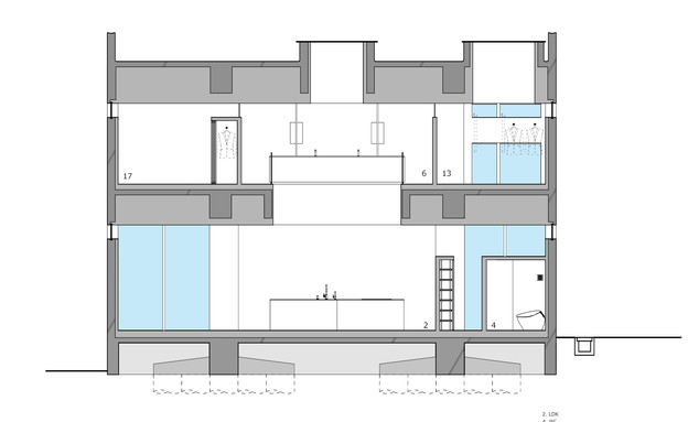 בית בטקמאצו, תוכנית אדריכלית - 2 (שרטוט: FujiwaraMuro Architects)