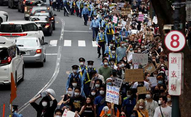מחאה בעקבות מותו של ג'ורג' פלויד, יפן (צילום: רויטרס)