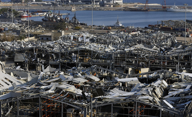 אסון בנמל בירות בלבנון (צילום: AP)