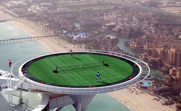 מגרש הטניס בדובאי (צילום: pinterest, מעריב לנוער)