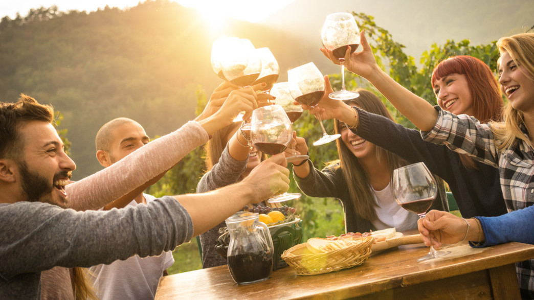 חברים שותים יין חברים שותים יין