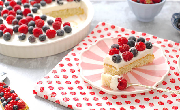 עוגת פירות יער ב-138 קלוריות - פרוסה