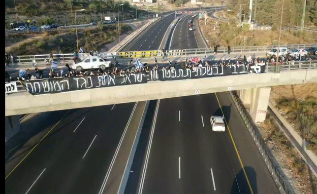 מפגינים בגשרים  (צילום: N12)