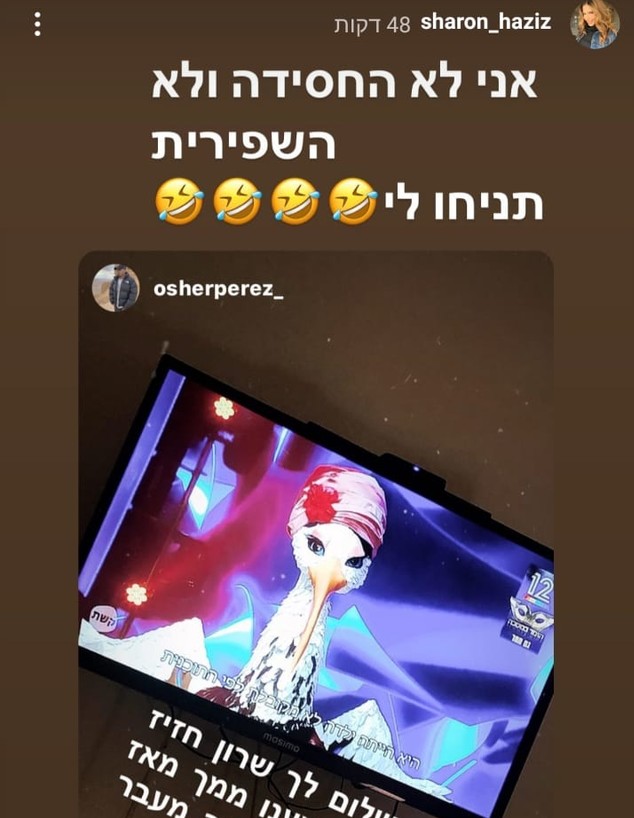 האם החסידה היא שרון חזיז? (צילום: מתוך האינסטגרם של שרון חזיז, instagram)