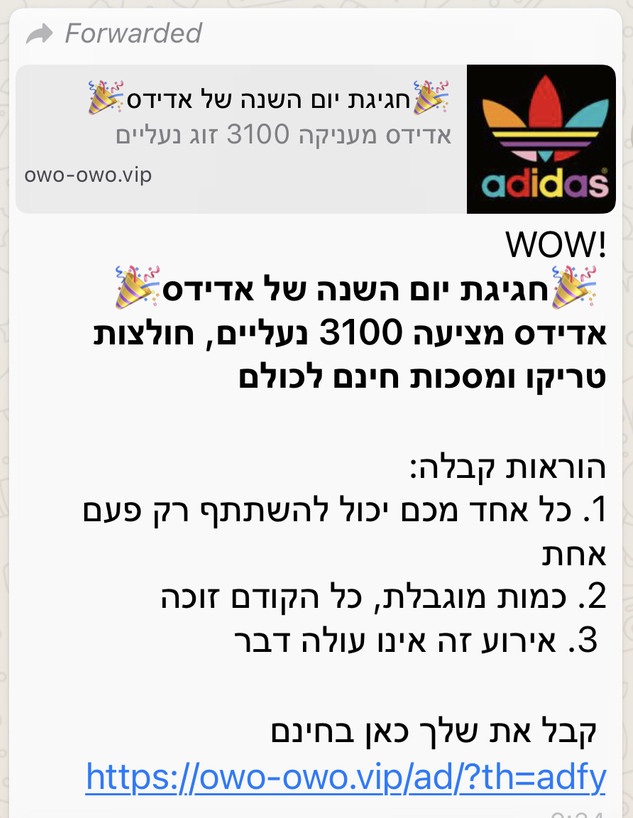 וירוס שמתחזה לאדידס