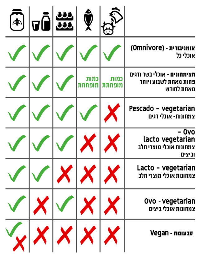 החלוקה לסוגי הדיאטות על פי המזון שממנו נמנעים 