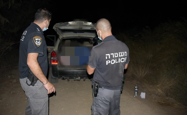 אירוע הרצח שבו 3 גברים מצאו את מותם סמוך לשמורת תל דן (צילום: דוברות משטרת ישראל)