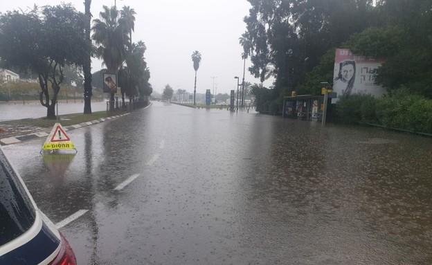 שינויי הסדרי תנועה בתל אביב מחשש להצפות (צילום: משטרת ישראל, דוברות מרחב ירקון)