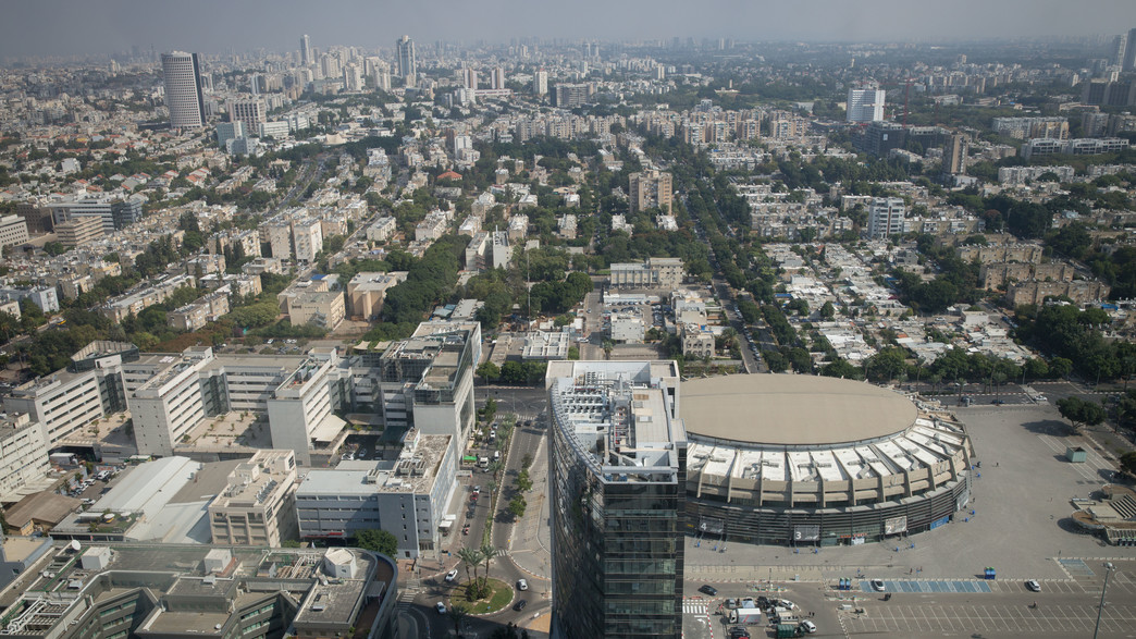 מבט מהאוויר על שכונת יד אליהו ועל אצטדיון