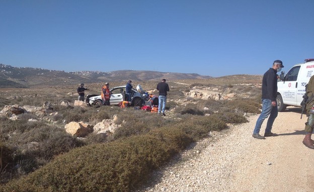 זירת התאונה בבנימין שבה נהרג נער גבעות שנמלט מהמשטרה