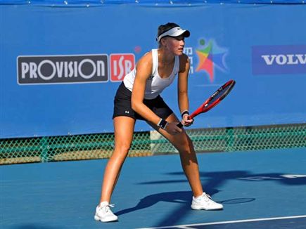 לינה גלושקו, גמר ראשון (צילום: אלכס גולדנשטיין, איגוד הטניס) (צילום: ספורט 5)