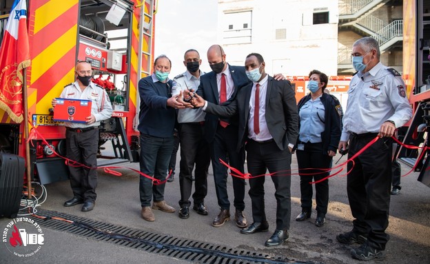 השקת רכבת כיבוי והצלה (צילום: יחידת ההסרטה כב"ה)