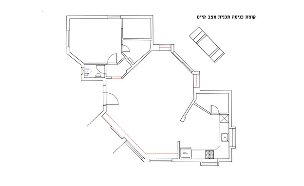 בית ביקנעם, עיצוב אורלי גונן שטיינגרט, תוכנית קומת קרקע לפני שיפוץ (שרטוט: אורלי גונן שטיינגרט)