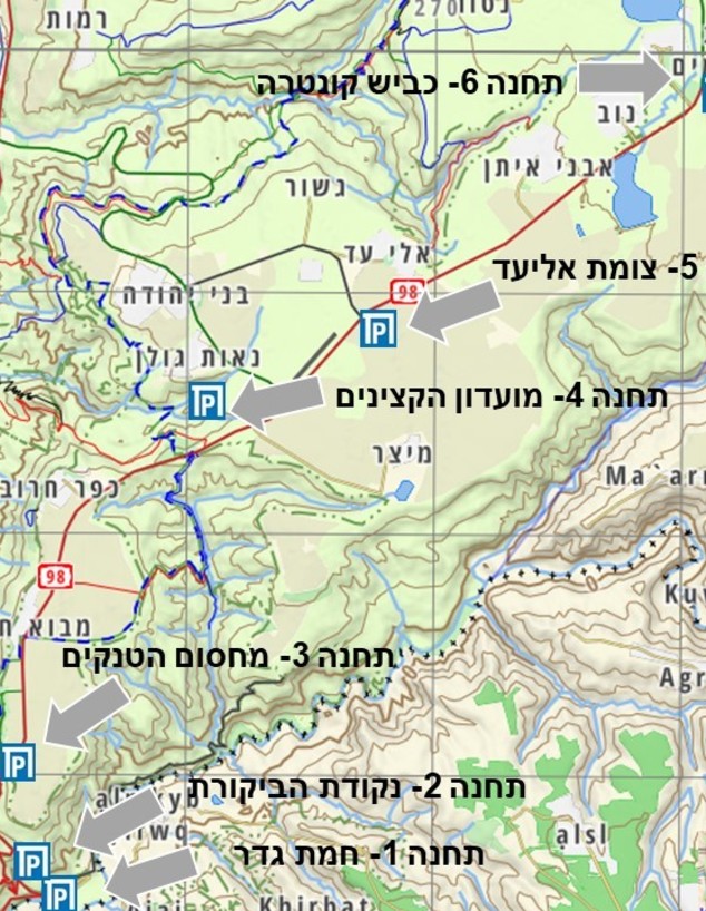 מפת שביל אלי כהן (צילום: צילום מסך)