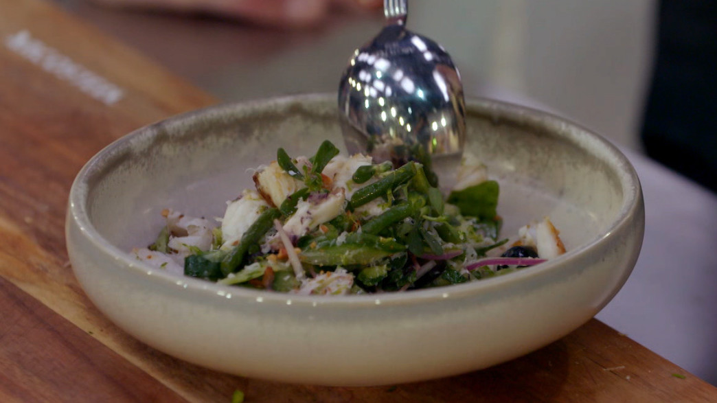 סלט ירוקים ומוסר ים סלט ירוקים ומוסר ים