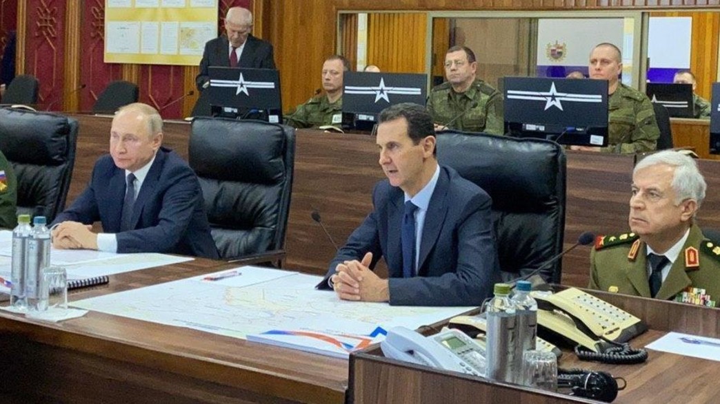 ולדימיר פוטין בביקור פתע בסוריה אצל בשאר אסד (צילום: סוכנות הידיעות הסורית סאנא)