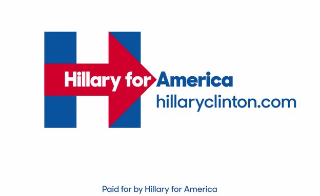 הלוגו של הילרי קלינטון במירוץ לנשיאות  (עיצוב: מייקל ביירות)